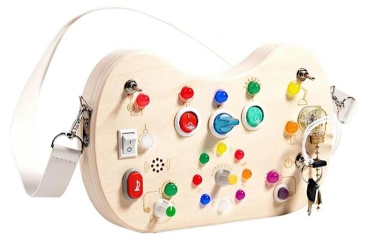 Wooden Sensory Toy- Shoulder Bag Style